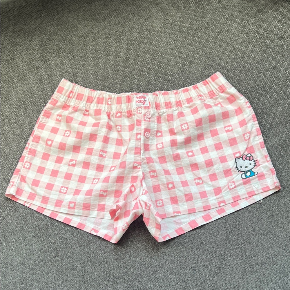 Hello Kitty Pink and White Checkered Shorts